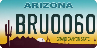 AZ license plate BRU0060