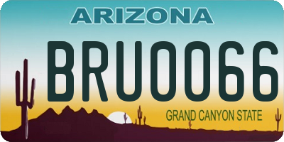 AZ license plate BRU0066