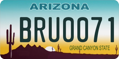 AZ license plate BRU0071
