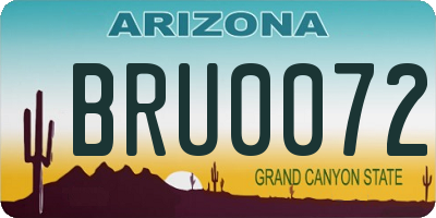 AZ license plate BRU0072