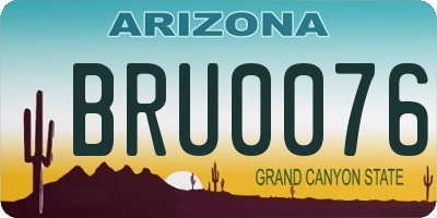 AZ license plate BRU0076