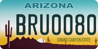 AZ license plate BRU0080