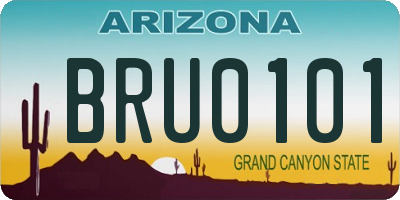 AZ license plate BRU0101