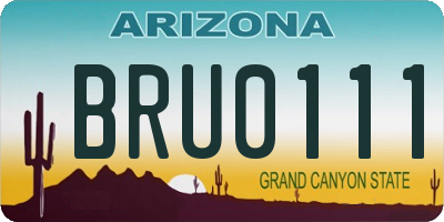 AZ license plate BRU0111