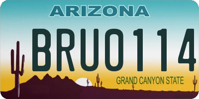 AZ license plate BRU0114