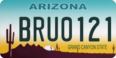 AZ license plate BRU0121