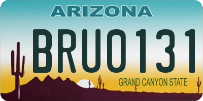 AZ license plate BRU0131