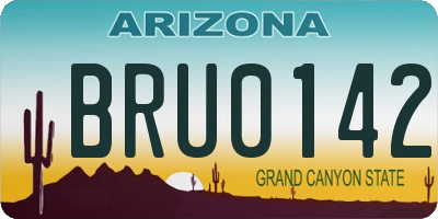 AZ license plate BRU0142