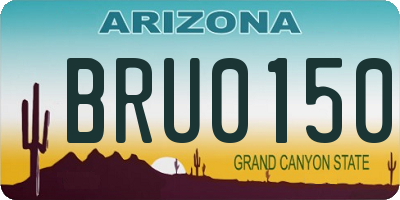 AZ license plate BRU0150