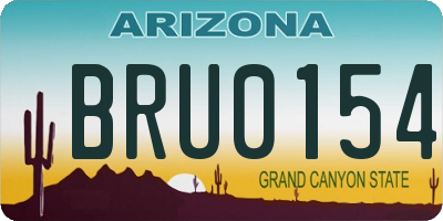 AZ license plate BRU0154