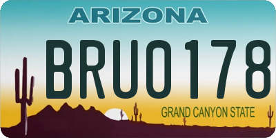 AZ license plate BRU0178