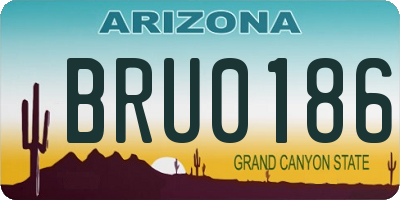 AZ license plate BRU0186