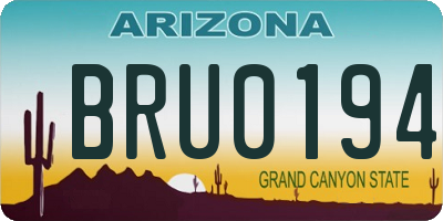 AZ license plate BRU0194