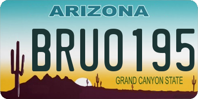AZ license plate BRU0195
