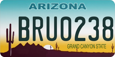 AZ license plate BRU0238