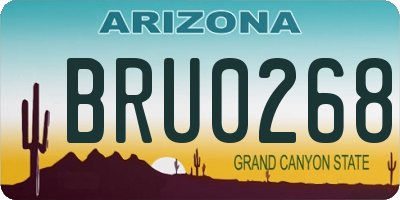 AZ license plate BRU0268