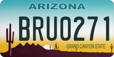 AZ license plate BRU0271