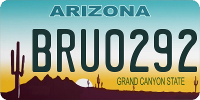 AZ license plate BRU0292