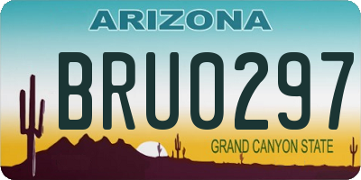 AZ license plate BRU0297