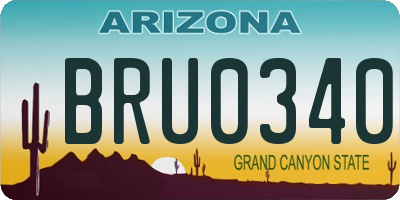 AZ license plate BRU0340