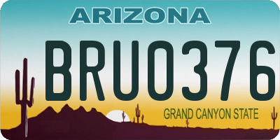 AZ license plate BRU0376