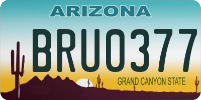 AZ license plate BRU0377
