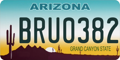 AZ license plate BRU0382