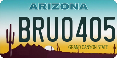 AZ license plate BRU0405