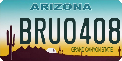 AZ license plate BRU0408
