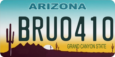 AZ license plate BRU0410