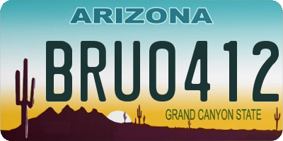 AZ license plate BRU0412