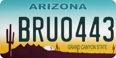 AZ license plate BRU0443