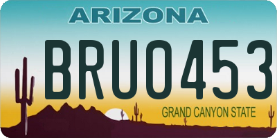 AZ license plate BRU0453
