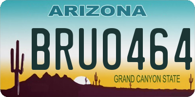 AZ license plate BRU0464