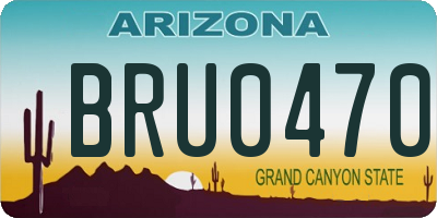 AZ license plate BRU0470