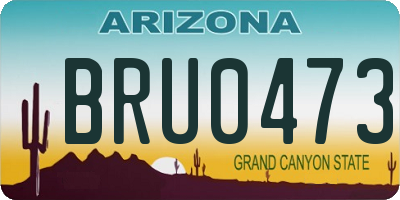 AZ license plate BRU0473