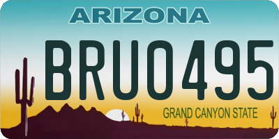 AZ license plate BRU0495