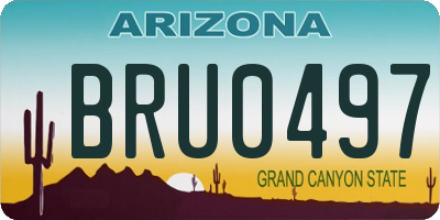 AZ license plate BRU0497