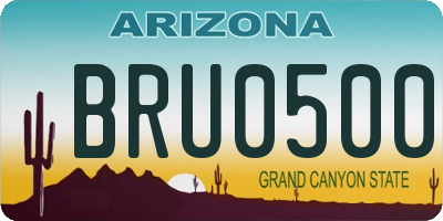 AZ license plate BRU0500