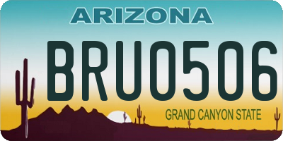 AZ license plate BRU0506