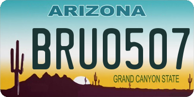 AZ license plate BRU0507