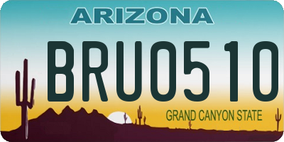 AZ license plate BRU0510