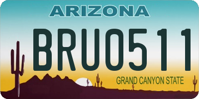 AZ license plate BRU0511