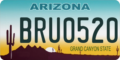 AZ license plate BRU0520