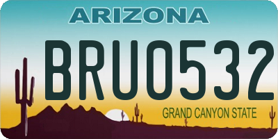AZ license plate BRU0532