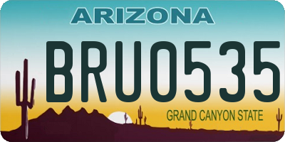 AZ license plate BRU0535