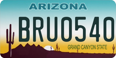 AZ license plate BRU0540
