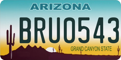 AZ license plate BRU0543