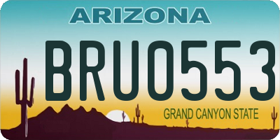 AZ license plate BRU0553
