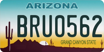 AZ license plate BRU0562